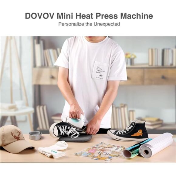 Mini Heat Press, Small Heat Press Machine for T Shirt, Shoes, Hats, Iron Press - Picture 5 of 7